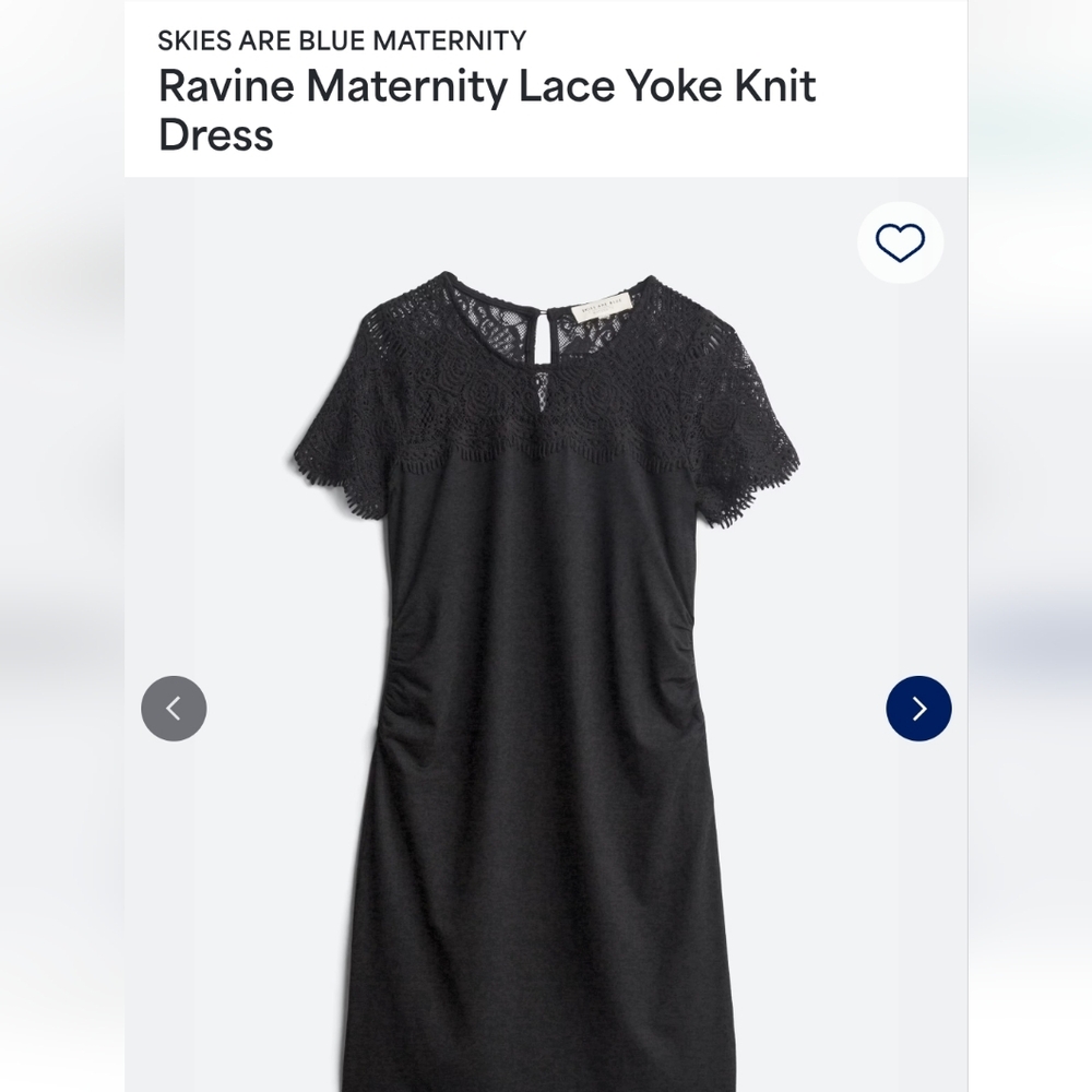 Skies Are Blue Black Lace Yoke Maternity Midi Dress
